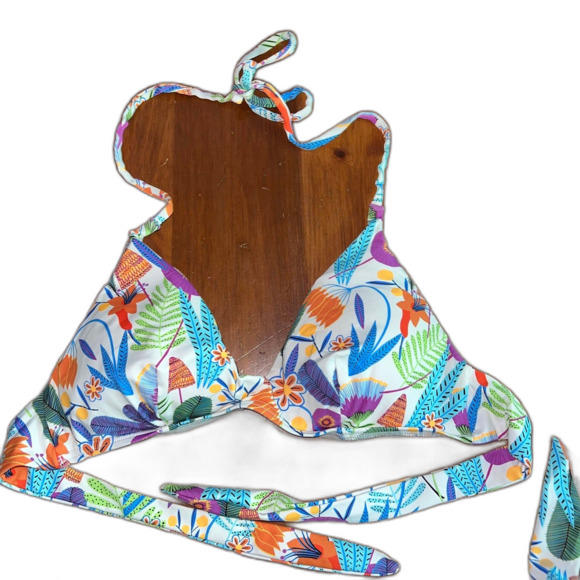 Echo Tropicalia Floral Bikini Swim Top Bottom Set Large - Picture 2 of 8